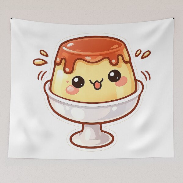 Item preview, Cute Kawaii Pudding Caramel Japanese Dessert Sticker designed and sold by DesignEG.