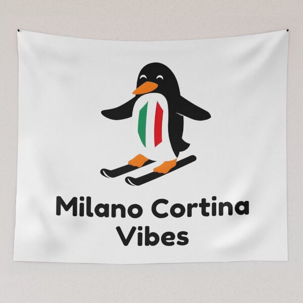 Item preview, Skiing Penguin Milano Cortina Vibes Art designed and sold by AnnDesignStudio.