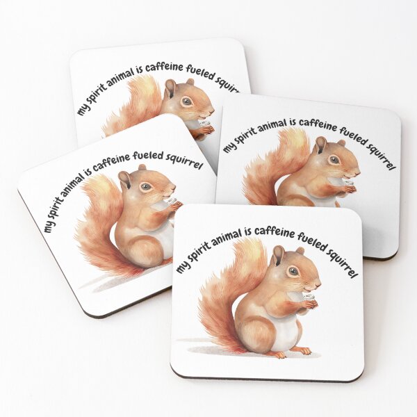 Item preview, Funny Squirrel Spirit Animal with Coffee Cup  designed and sold by LagomCreative.