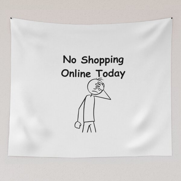 Item preview, No Shopping Online Today – Funny Minimalist and Digital Detox Quote designed and sold by adjamine.