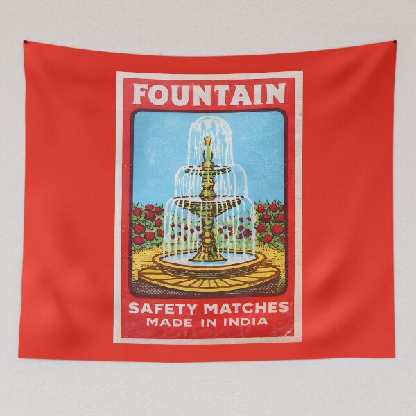 Item preview, Vintage Indian Matchbox Label Design, “FOUNTAIN” Safety Matches designed and sold by Glitterblix.