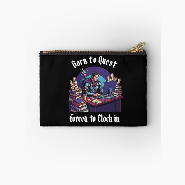 Item preview, Born to Quest Forced to Clock in – Warrior Wizard Office Humor designed and sold by OskarCreates.