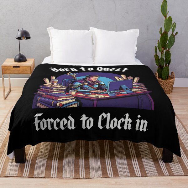 Item preview, Born to Quest Forced to Clock in – Warrior Wizard Office Humor designed and sold by OskarCreates.