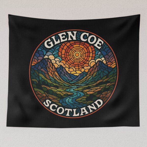 Item preview, Glen Coe Scotland United Kingdom Stained Glass Art designed and sold by TomFrontierArt.