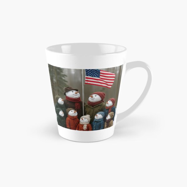 Item preview, Family of Snow People Looking at American Flag designed and sold by Maria Dryfhout.