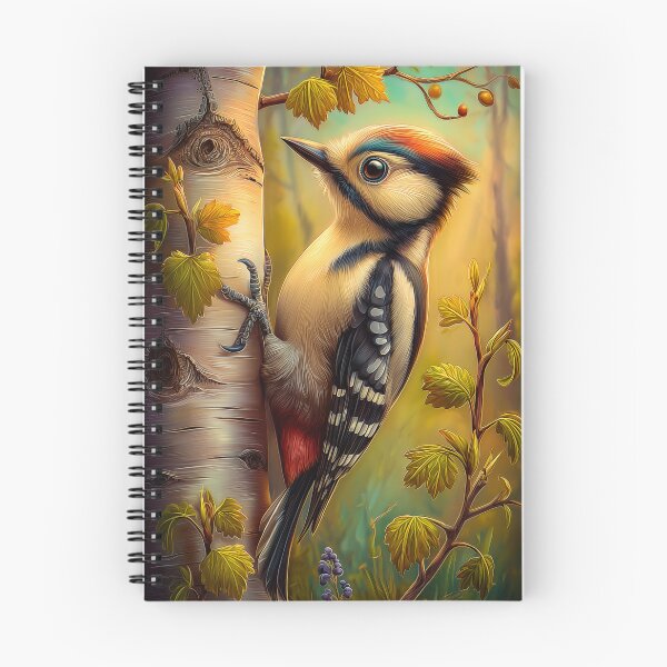 Item preview, Woodpecker on Birch Tree designed and sold by PetsArt.