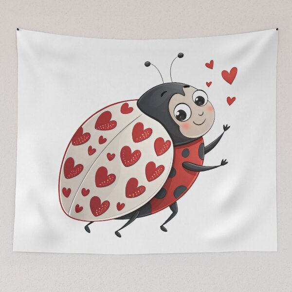 Item preview, love bug red hearts designed and sold by GogoGrove.