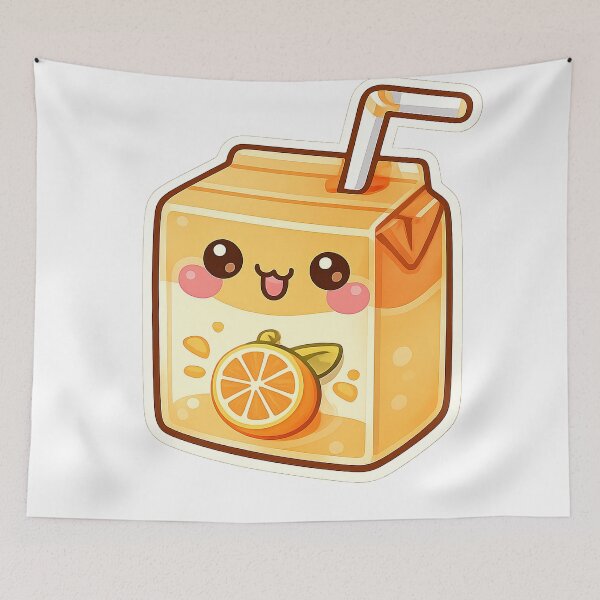 Item preview, Cute Kawaii Juice Box Orange Drink Refreshing Sticker designed and sold by DesignEG.