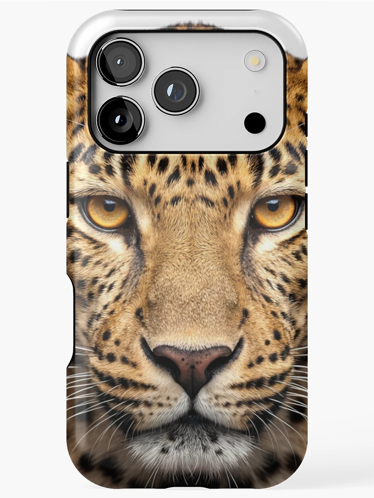 Thumbnail 1 of 4, iPhone Case, Intense Leopard Staring at Camera designed and sold by RamboDesign.