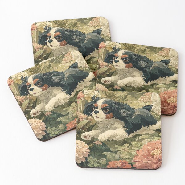 Item preview, Cavalier King Charles Spaniel in Flowers designed and sold by PetsArt.