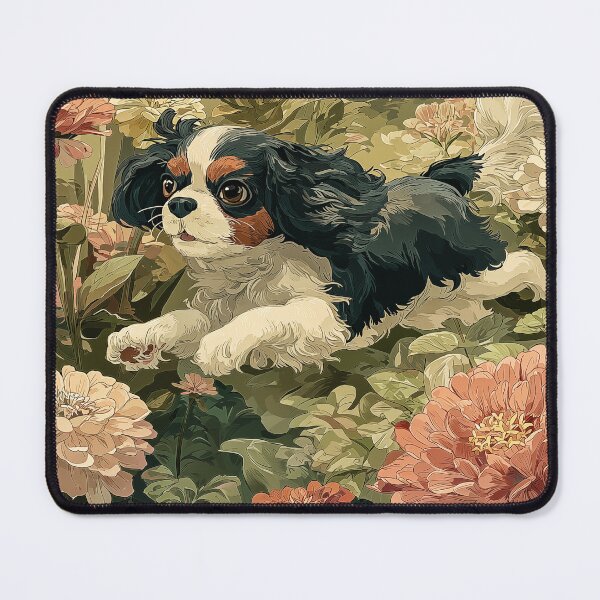 Item preview, Cavalier King Charles Spaniel in Flowers designed and sold by PetsArt.