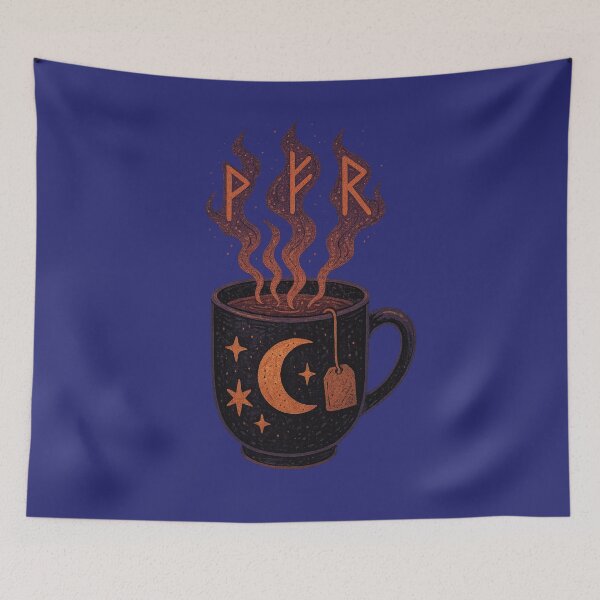 Item preview, Moon Tea with Runes — Cozy Lunar Witch Brew Design designed and sold by Miagolio.