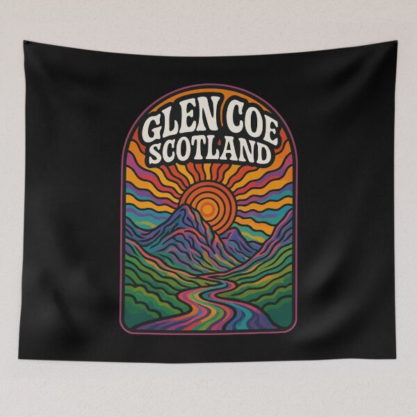 Item preview, Glen Coe Scotland United Kingdom Trippy Art Travel designed and sold by TomFrontierArt.