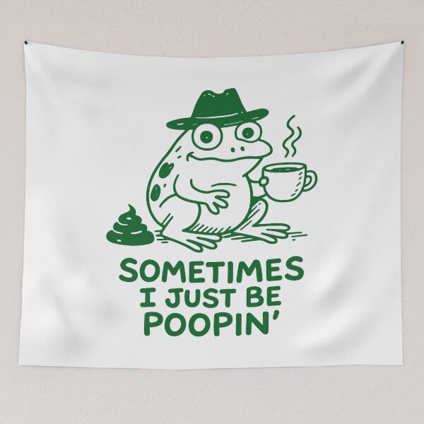 Item preview, Sometimes I Just Be Poopin Frog - Funny Pooping Frog Meme Humor designed and sold by gunaone-design.
