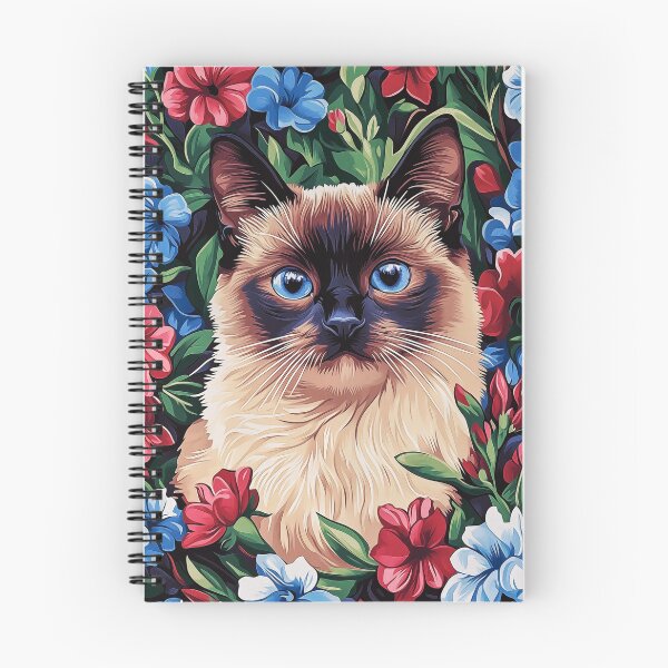 Item preview, Siamese Cat Surrounded by Flowers designed and sold by PetsArt.