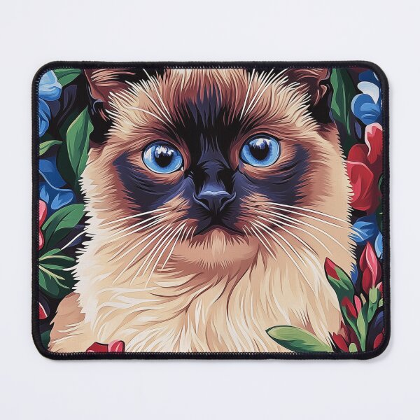 Item preview, Siamese Cat Surrounded by Flowers designed and sold by PetsArt.