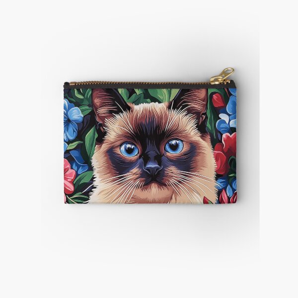 Item preview, Siamese Cat Surrounded by Flowers designed and sold by PetsArt.