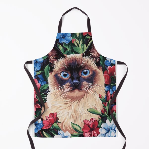 Item preview, Siamese Cat Surrounded by Flowers designed and sold by PetsArt.