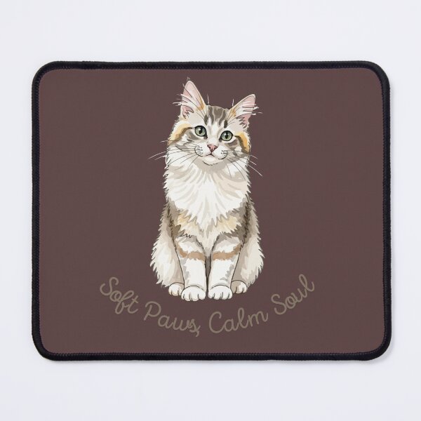Item preview, Soft Paws, Calm Soul - Cute calm Cat Illustration Minimal Aesthetic. designed and sold by LunaPrintCo.