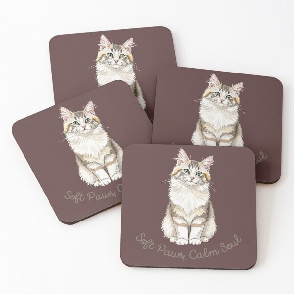 Item preview, Soft Paws, Calm Soul - Cute calm Cat Illustration Minimal Aesthetic. designed and sold by LunaPrintCo.