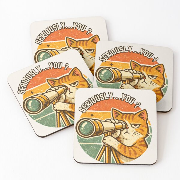 Item preview, Seriously... You? | Sassy Retro Cat Telescope Art designed and sold by RokaWorld.