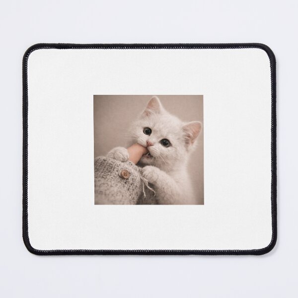 Item preview,  Gentle Bite – Cute Kitten Holding a Hand designed and sold by LovelyCatGalaxy.