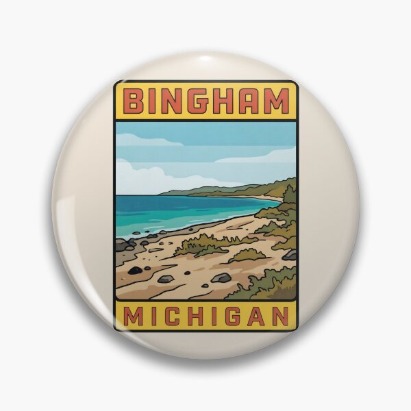 Item preview, Bingham Michigan - Vintage Lee Point Design designed and sold by TheOldMittenIllustrated.