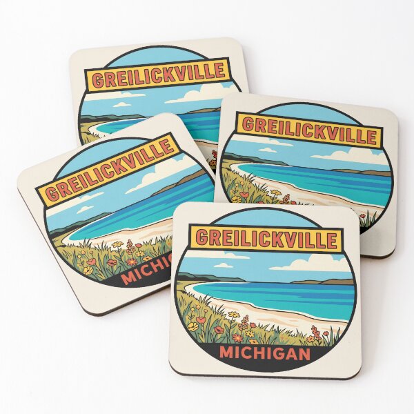 Item preview, Greilickville Michigan - Vintage Traverse Bay Design designed and sold by TheOldMittenIllustrated.