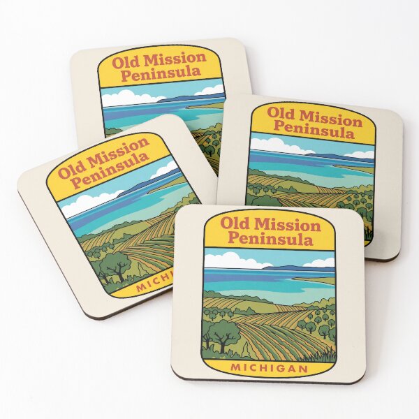 Item preview, Old Mission Peninsula Michigan - Vintage Traverse Bay Design designed and sold by TheOldMittenIllustrated.