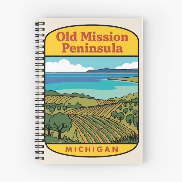 Item preview, Old Mission Peninsula Michigan - Vintage Traverse Bay Design designed and sold by TheOldMittenIllustrated.