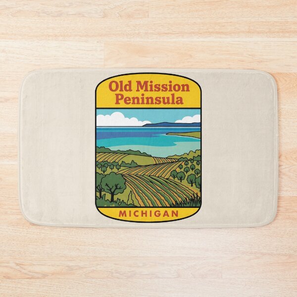 Item preview, Old Mission Peninsula Michigan - Vintage Traverse Bay Design designed and sold by TheOldMittenIllustrated.