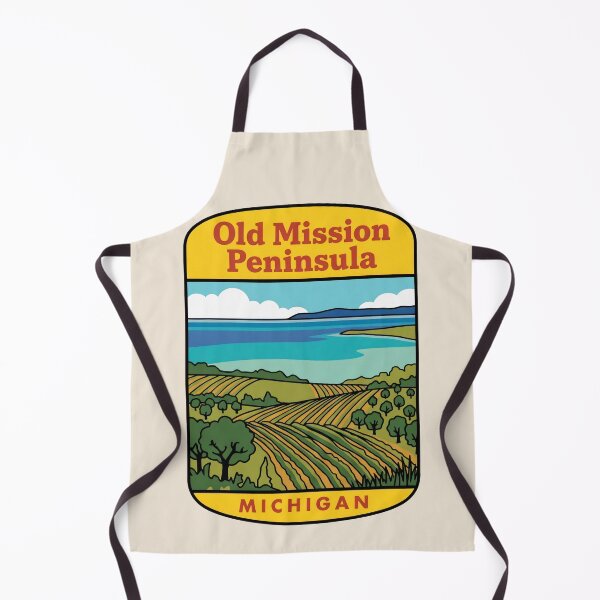 Item preview, Old Mission Peninsula Michigan - Vintage Traverse Bay Design designed and sold by TheOldMittenIllustrated.