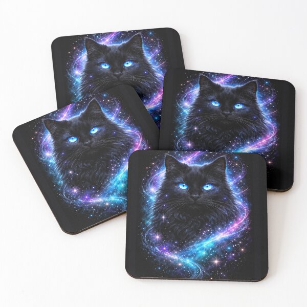 Item preview, Mystic Blue Eyes - Hyper-Realistic Black Cat Portrait designed and sold by Cat Design Lab.