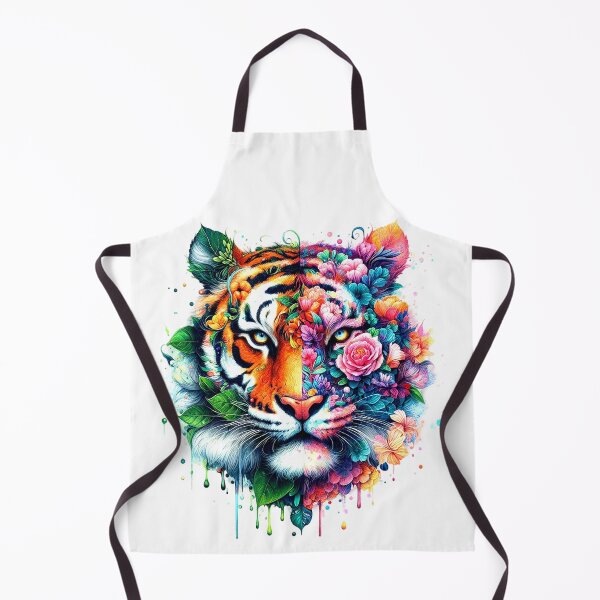 Item preview, Tiger Face Covered With Colorful Flowers Watercolor-Style  designed and sold by DEC02.
