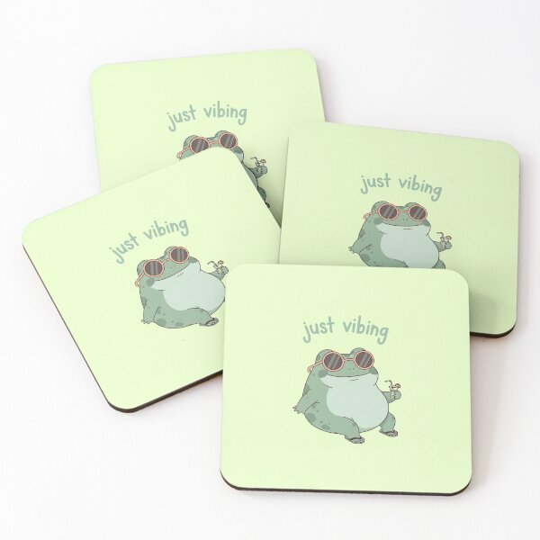 Item preview, Just Vibing Frog Cute Pastel Chill Aesthetic Meme Art designed and sold by Moon's Arts.
