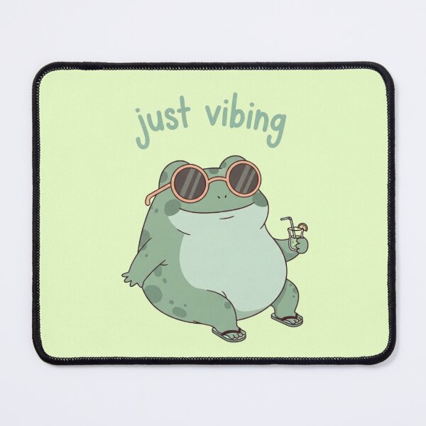 Item preview, Just Vibing Frog Cute Pastel Chill Aesthetic Meme Art designed and sold by Moon's Arts.