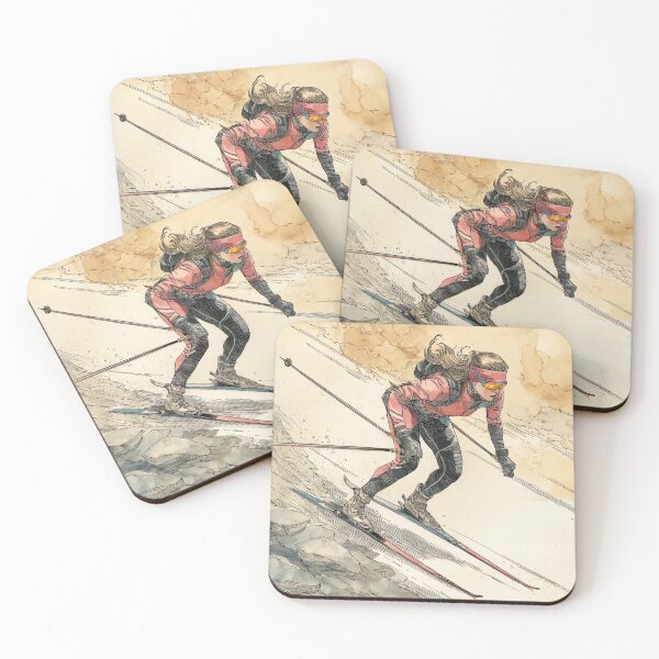 Item preview, Downhill Rush - Vintage Skier Illustration designed and sold by Banal25.