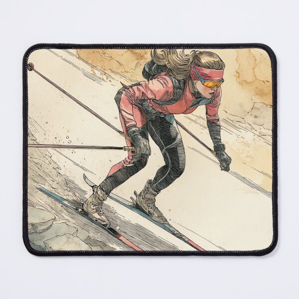 Item preview, Downhill Rush - Vintage Skier Illustration designed and sold by Banal25.
