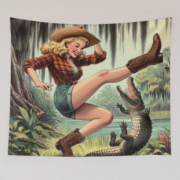 Item preview, Gator Wrestling in Daisy Dukes!  designed and sold by FloridaWildOnes.