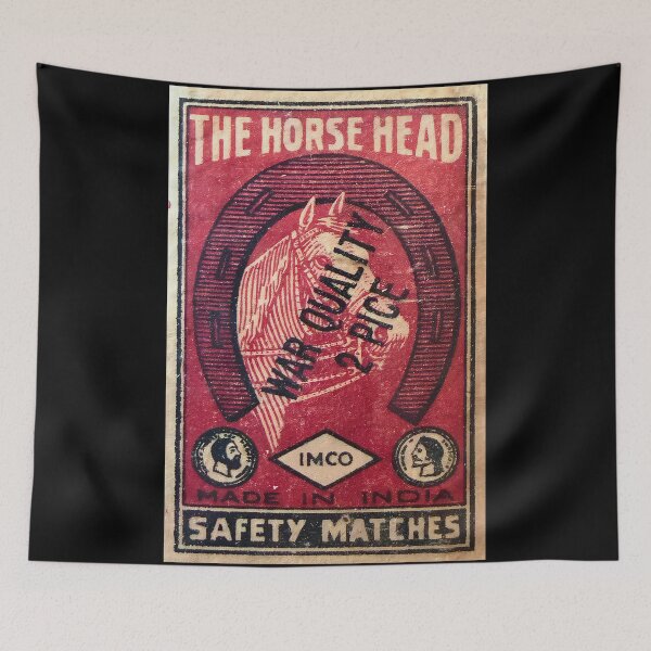 Item preview, Vintage Indian Matchbox Label Design – “The Horse Head” WAR QUALITY  designed and sold by Glitterblix.