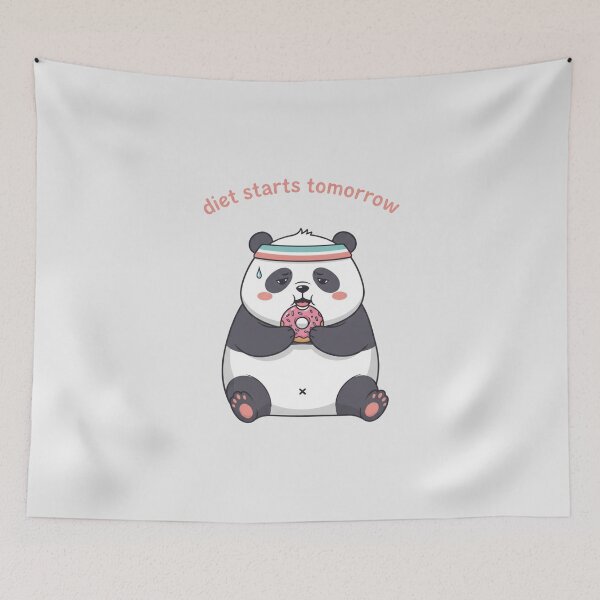 Item preview, Diet Starts Tomorrow Funny Panda Cute Relatable Meme Art designed and sold by Moon's Arts.