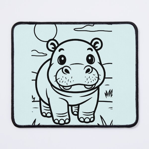 Item preview, Cute Cartoon Baby Hippo Safari Coloring Fun designed and sold by Rostislav Bouda.