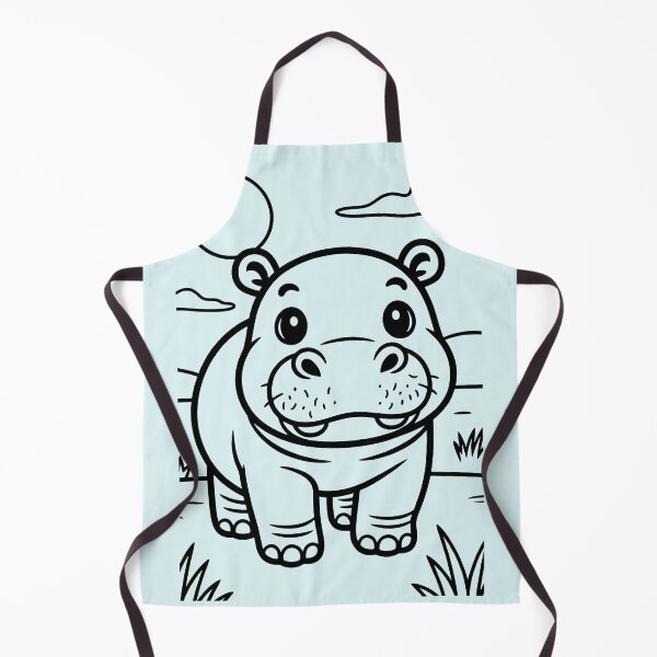Item preview, Cute Cartoon Baby Hippo Safari Coloring Fun designed and sold by Rostislav Bouda.