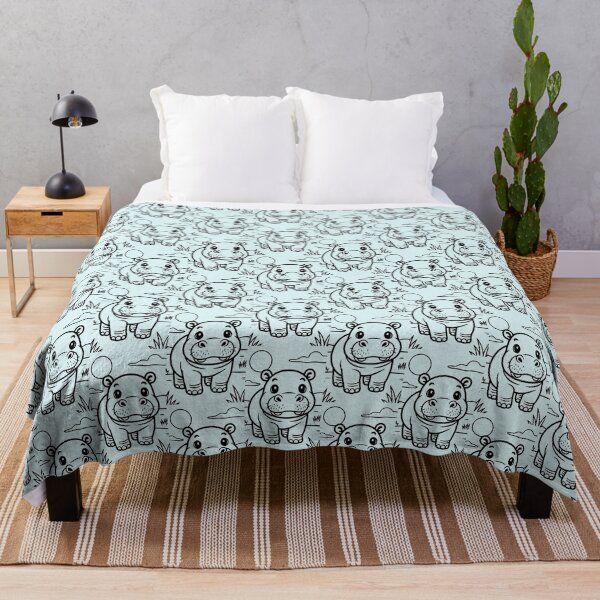 Item preview, Cute Cartoon Baby Hippo Safari Coloring Fun designed and sold by Rostislav Bouda.