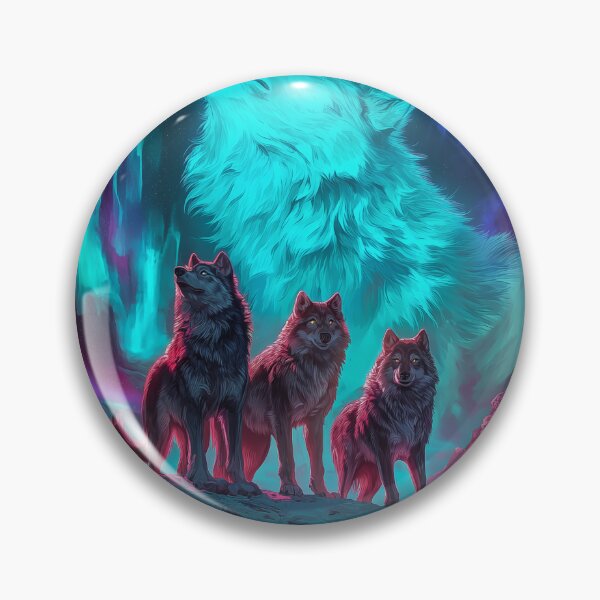 Item preview, A pack of wolves and aurora borealis designed and sold by PetsArt.