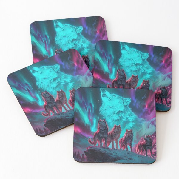 Item preview, A pack of wolves and aurora borealis designed and sold by PetsArt.