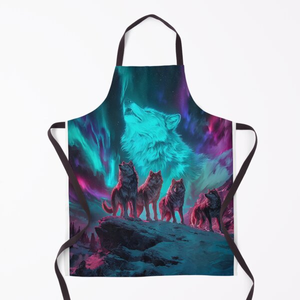 Item preview, A pack of wolves and aurora borealis designed and sold by PetsArt.