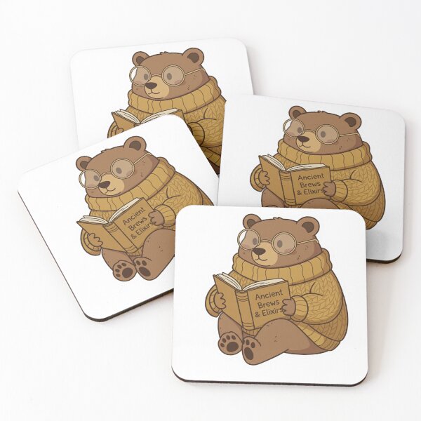 Item preview, Cozy Reading Bear Sticker - Dark Academia Forest Aesthetic designed and sold by GracieJuls.