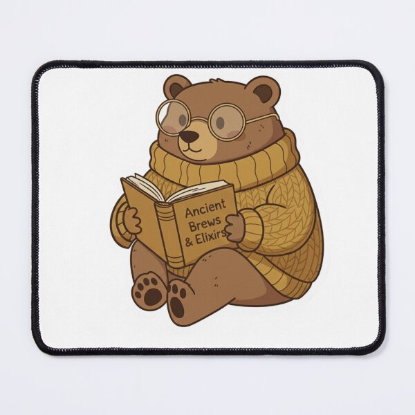 Item preview, Cozy Reading Bear Sticker - Dark Academia Forest Aesthetic designed and sold by GracieJuls.