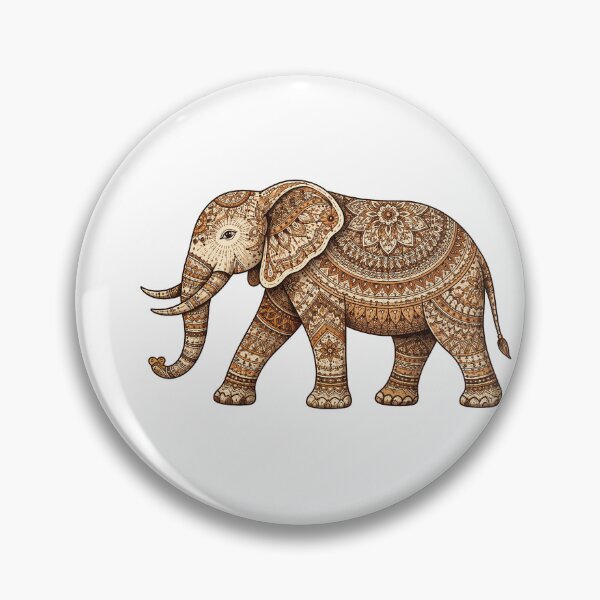 Item preview, Ethnic Tribal Elephant – Traditional Tifa Mandala Ornament Art designed and sold by Gold Turtle  Lina.